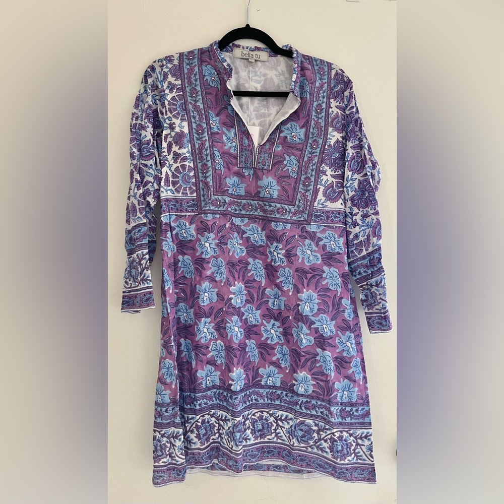 Bella Tu Purple & Blue Long Sleeve Dress